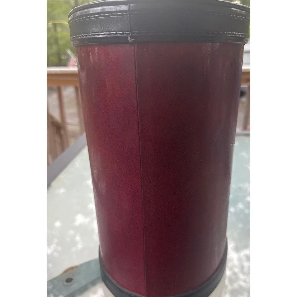 Kraftware Wastebasket Red Good Federal Eagle Faux Leather Vintage